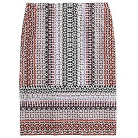 J. CREW Geometric Drapy Pencil Skirt  Sz 6 - Picture 2 of 6